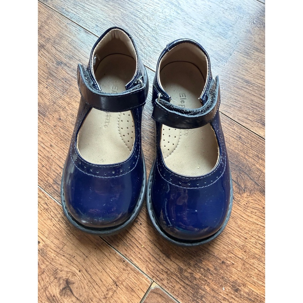 Elephantito Zoe Navy Patent Leather Mary Jane Shoes Girls US 8 EU 24